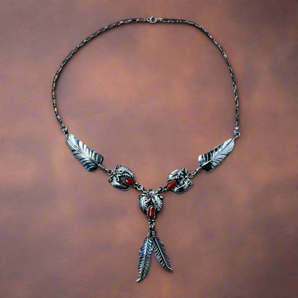 Signed Jason Livingston Feather Necklace