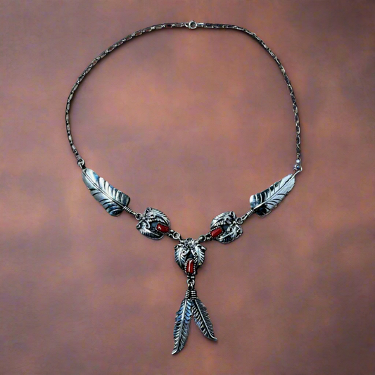 Signed Jason Livingston Feather Necklace